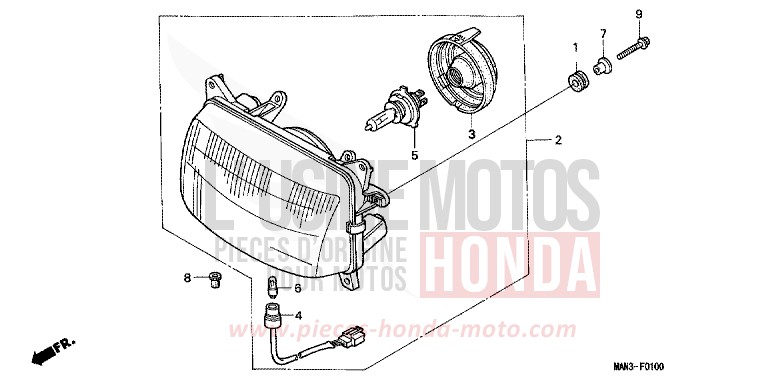 SCHEINWERFER von Dominator PEARL CITRON YELLOW (Y140N) von 1997