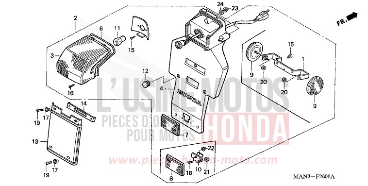 HECKLEUCHTE von Dominator VORTEX PURPLE METALLIC (RP140A) von 1998