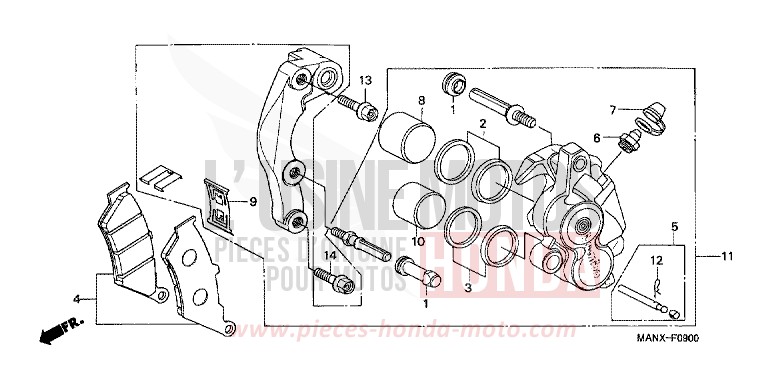 VORDERRAD-BREMSSATTEL von Dominator MAGNA RED (R201) von 1999