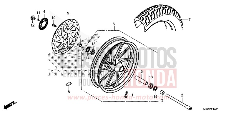 VORDERRAD von Rebell GRAPHITE BLACK (NHB01) von 2022