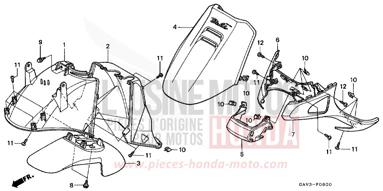 ABDECKUNG, VORNE von BALI PEARL CRYSTAL WHITE (NH193) von 1995