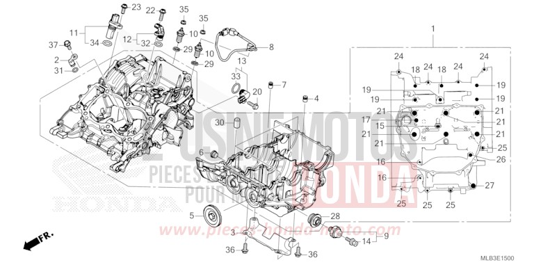CARTER MOTEUR von CB750A PEARL GLARE WHITE (NHB53) von 2023