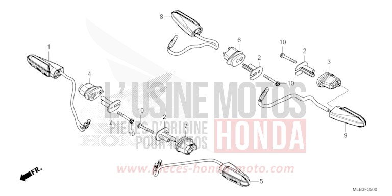 CLIGNOTANT von CB750A PEARL GLARE WHITE (NHB53) von 2023