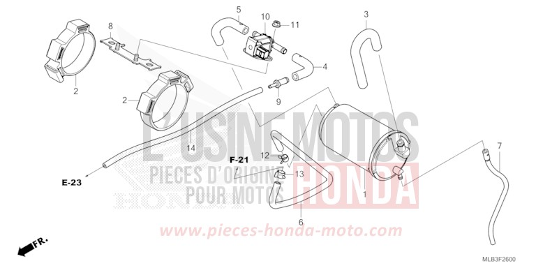 AKTIVKOHLEBEHAELTER von CB750A MAT GOLDFINCH YELLOW (Y242) von 2023