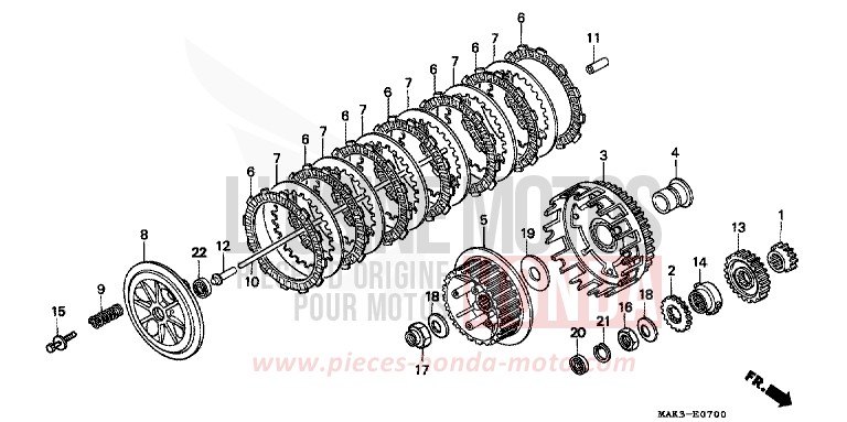 KUPPLUNG von SLR PEARL SHINING YELLOW (Y124) von 1997