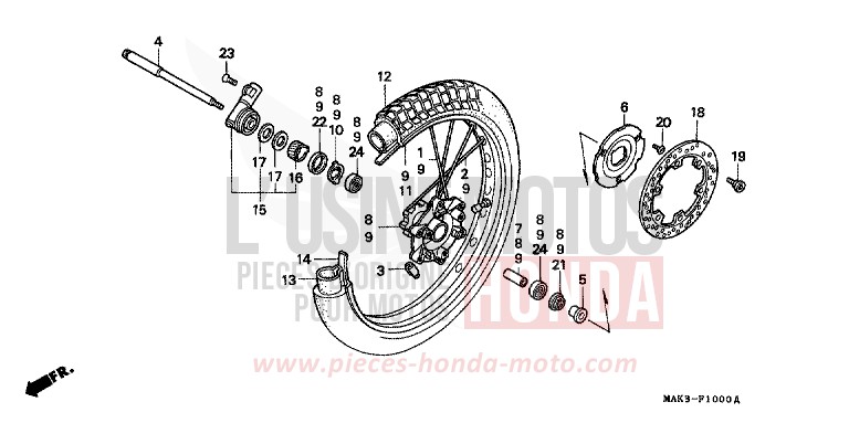 VORDERRAD von SLR PEARL SHINING YELLOW (Y124) von 1997
