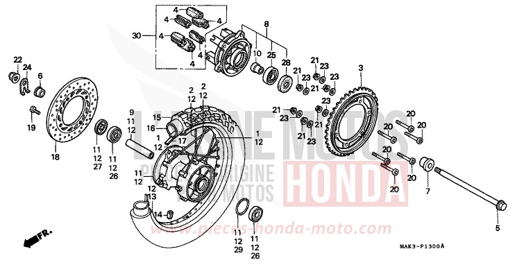 HINTERRAD von SLR PEARL SHINING YELLOW (Y124) von 1997