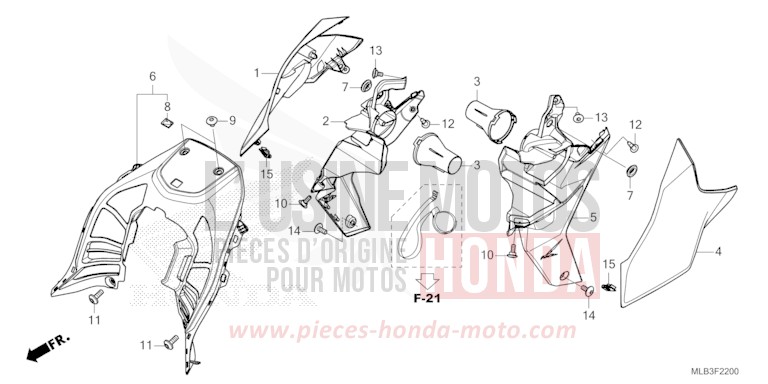 COUVERCLE/BUSE von CB750A MAT GOLDFINCH YELLOW (Y242) von 2023