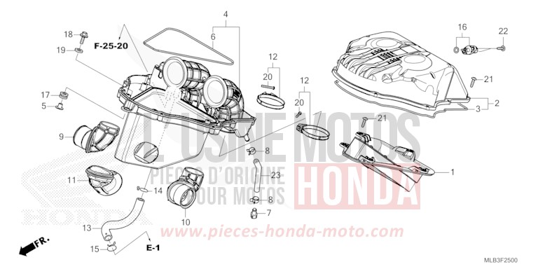 FILTRE A AIR von CB750A MAT IRIDIUM GRAY METALLIC (NHC64) von 2023