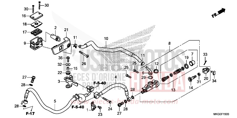 REAR BRAKE MASTER CYLINDER von Rebell MAT JEANS BLUE MATALLIC (PB417) von 2022