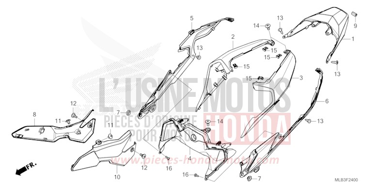 WINDLAUF, HINTEN von CB750A GRAPHITE BLACK (NHB01) von 2023