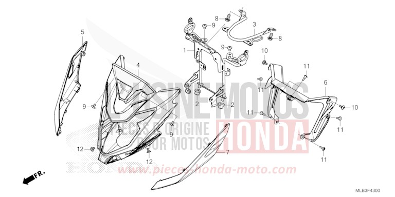 SCHEINWERFERVERKLEIDUNG von CB750A PEARL GLARE WHITE (NHB53) von 2023