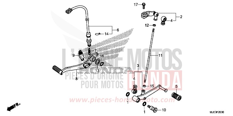 PEDAL von CBR650F MAT GUNPOWDER BLACK METALLIC (NH436X) von 2016