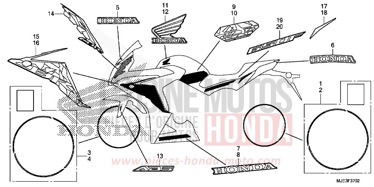 MARKE (3) von CBR650F MAT GUNPOWDER BLACK METALLIC (NH436X) von 2016