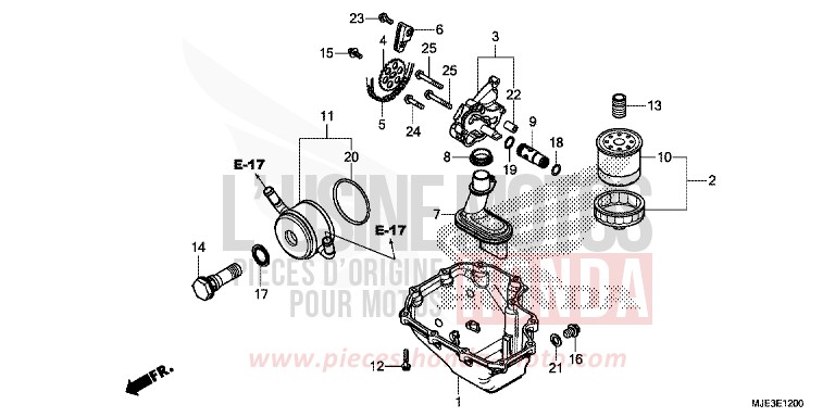 OELWANNE/OELPUMPE von CBR650F PEARL METALLOID WHITE (NHA96) von 2017