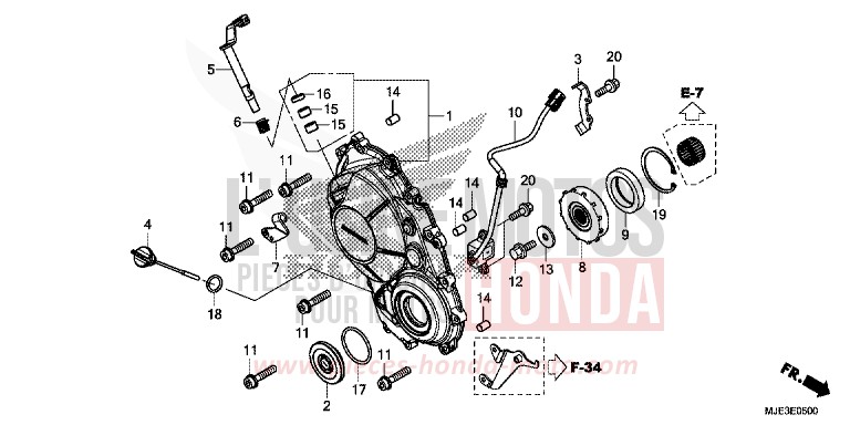 KURBELGEHAEUSEABDECKUNG von CBR650F SWORD SILVER METALLIC (NHA95) von 2017