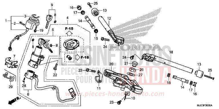ROHRGRIFF/OBERE BRUECKE von CBR650F SWORD SILVER METALLIC (NHA95) von 2017