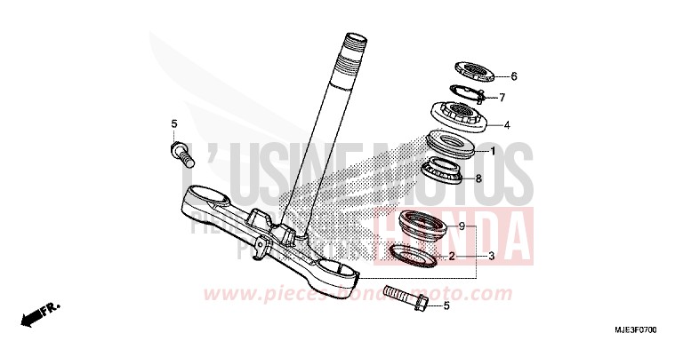 LENKSCHAFT von CBR650F SWORD SILVER METALLIC (NHA95) von 2017