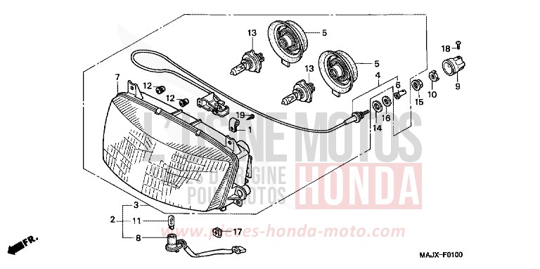 SCHEINWERFER von Pan-European CANDY GRACEFUL RED-U (R151) von 2000
