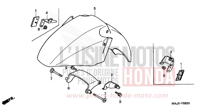 KOTFLUEGEL, VORNE (ST1100) von Pan-European CANDY GRACEFUL RED-U (R151) von 2000