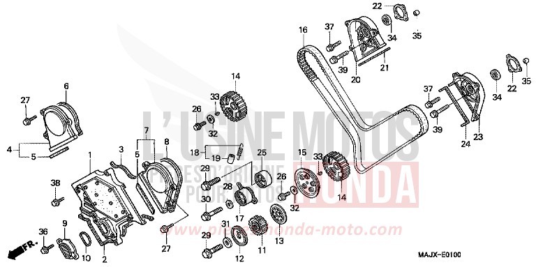 ABDECKUNG, VORNE/STEUERRIEMEN von Pan-European MIDDY BLUE METTALIC (B162) von 2000