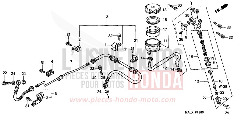 HAUPTBREMSZYLINDER, H. (ST1100) von Pan-European MIDDY BLUE METTALIC (B162) von 2000