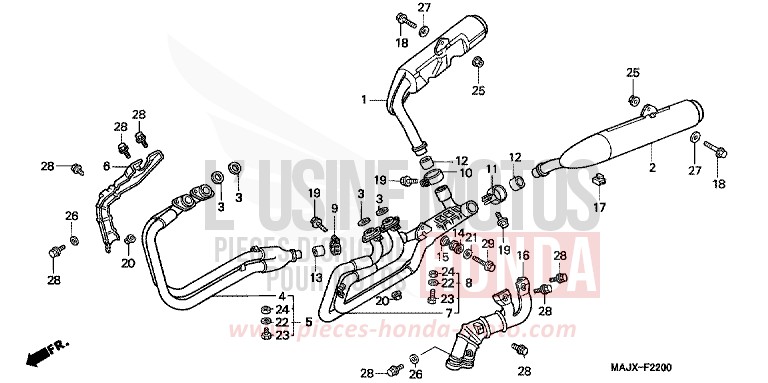 ABGAS-SCHALLDAEMPFER von Pan-European MIDDY BLUE METTALIC (B162) von 2000