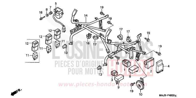 WINDLAUFSTREBE (ST1100) von Pan-European MIDDY BLUE METTALIC (B162) von 2000