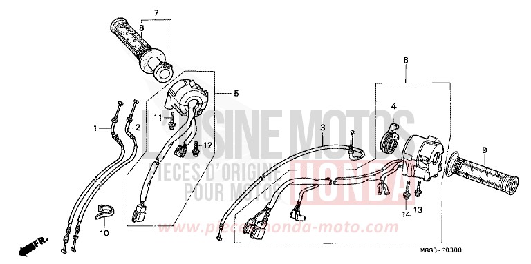 SCHALTER/KABEL von VFR800F ITALIAN RED (R157) von 1998