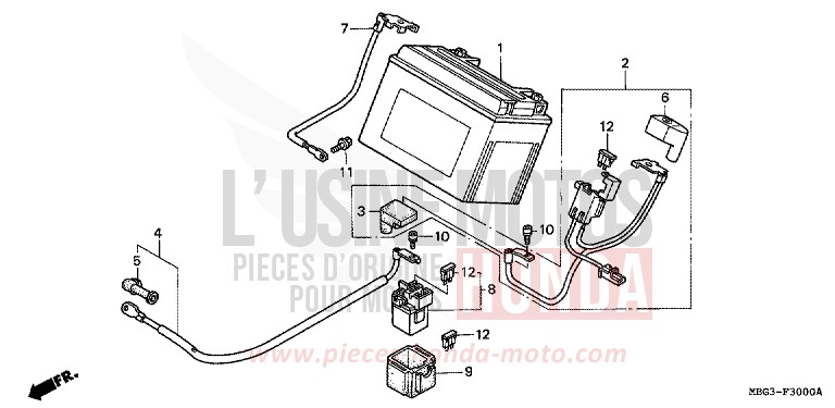 BATTERIE von VFR800F ITALIAN RED (R157) von 1998