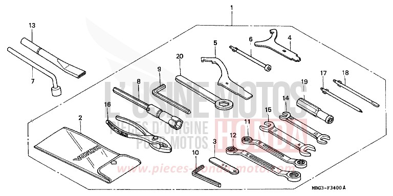 WERKZEUGE von VFR800F ITALIAN RED (R157) von 1998