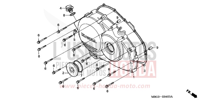 KURBELGEHAEUSEABDECKUNG von VFR800F MUTE BLACK METALLIC (NH359) von 1998