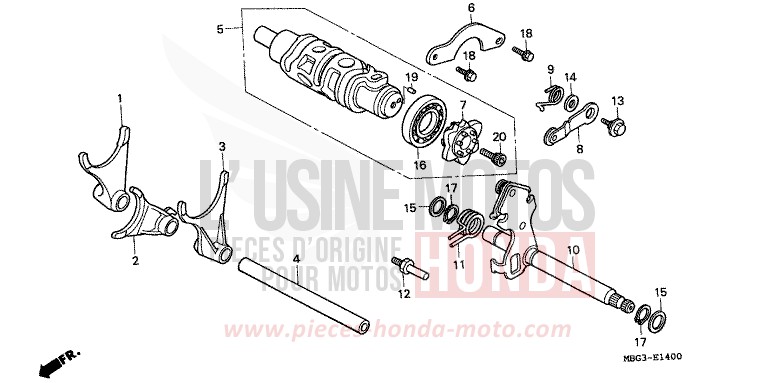 SCHALTTROMMEL von VFR800F MUTE BLACK METALLIC (NH359) von 1998