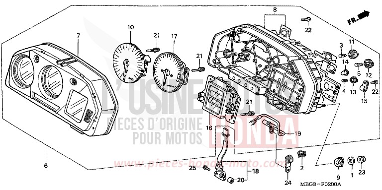 MESSGERAET von VFR800F MUTE BLACK METALLIC (NH359) von 1998