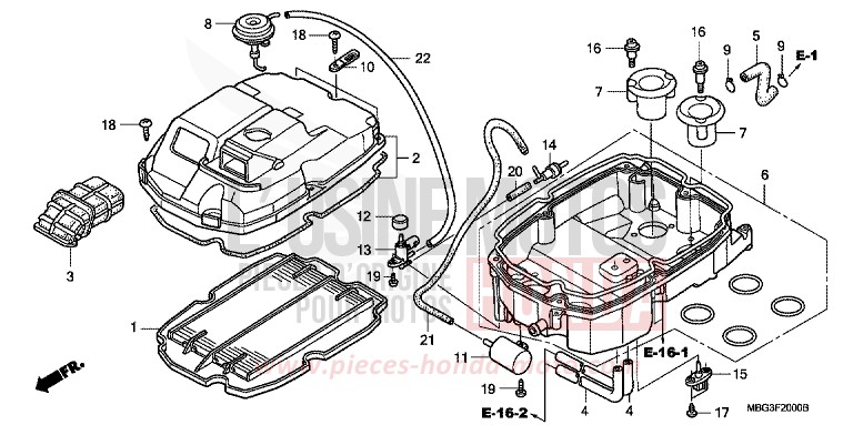 LUFTFILTER von VFR800F MUTE BLACK METALLIC (NH359) von 1998