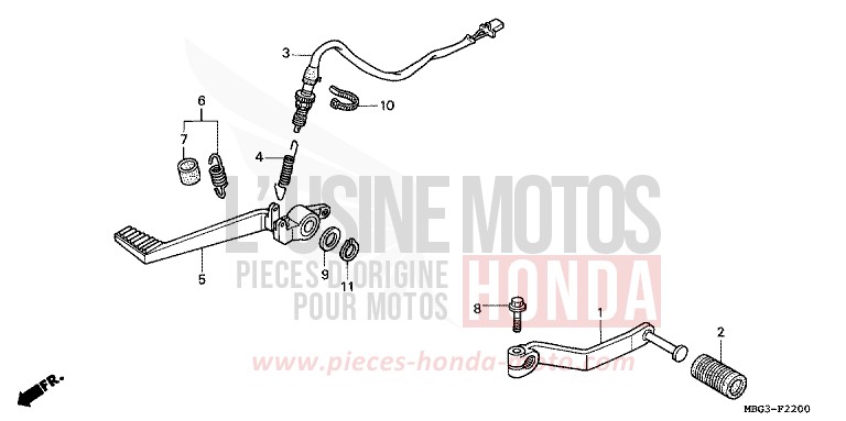 PEDAL von VFR800F MUTE BLACK METALLIC (NH359) von 1998