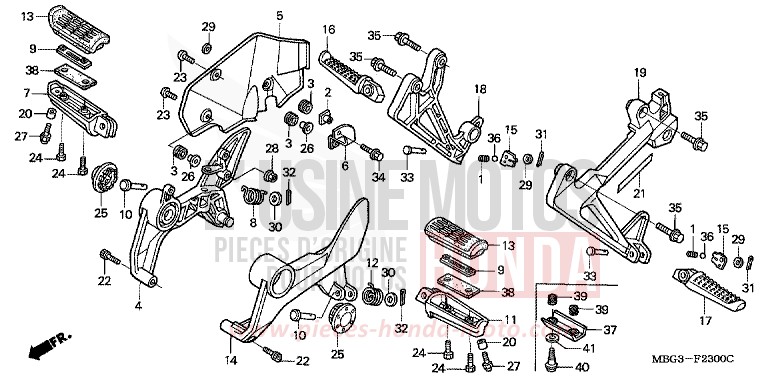 STUFE von VFR800F SPARKLING SILVER METALLIC (NH295) von 1998