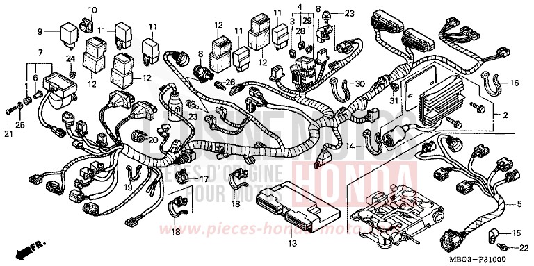 KABELBAUM von VFR800F ITALIAN RED (R157) von 1999