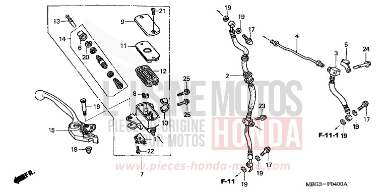 VORDERRADBREMSE von VFR800F PEARL PRISM BLACK (NH418) von 1999
