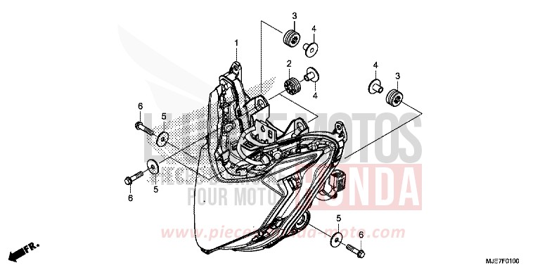 SCHEINWERFER von CBR650F GRAND PRIX RED (R380) von 2018