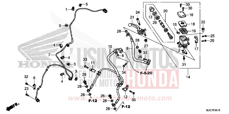 FR.BRAKE MASTER CYLINDER (CBR650FA) von CBR650F GRAND PRIX RED (R380) von 2018