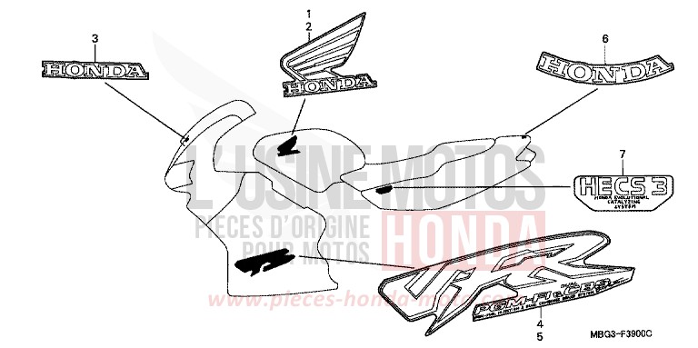 MARKE (1) von VFR800F PEARL PRISM BLACK (NH418) von 1999