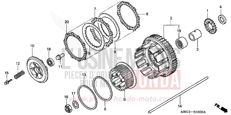 KUPPLUNG von VFR800F PEARL SHINING YELLOW (Y124) von 1999