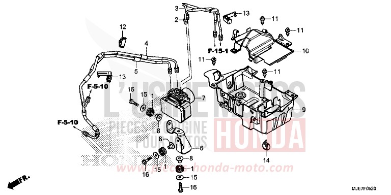 ABS-MODULATOR/ABLAGE von CBR650F GRAND PRIX RED (R380) von 2018