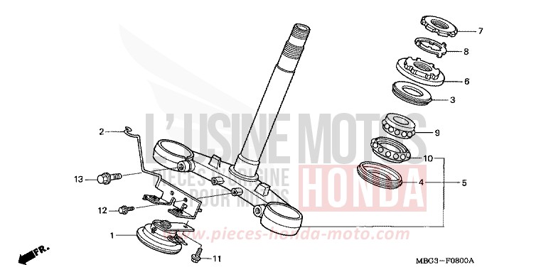 LENKSCHAFT von VFR800F PEARL SHINING YELLOW (Y124) von 1999