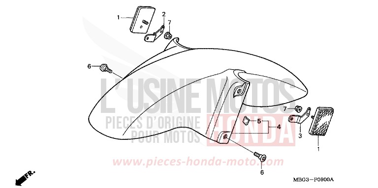 KOTFLUEGEL, VORNE von VFR800F PEARL SHINING YELLOW (Y124) von 1999