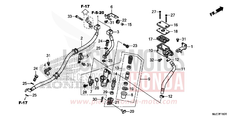 REAR BRAKE MASTER CYLINDER (CBR650FA) von CBR650F GRAND PRIX RED (R380) von 2018