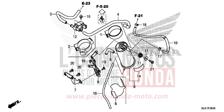 AKTIVKOHLEBEHAELTER von CBR650F GRAND PRIX RED (R380) von 2018
