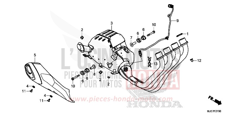 ABGAS-SCHALLDAEMPFER von CBR650F GRAND PRIX RED (R380) von 2018