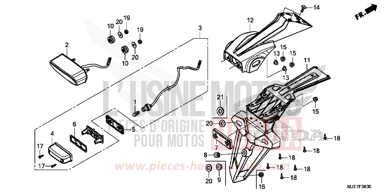 HECKLEUCHTE von CBR650F GRAND PRIX RED (R380) von 2018